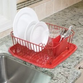 GeeksHive: Red Large Rubbermaid Wire Dish Drainer - Dish Racks