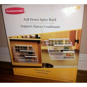 GeeksHive Rubbermaid Pull Down Spice Rack Black Spice Racks Seasoning Spice Tools Kitchen Utensils Gadgets Kitchen Dining Home Kitchen
