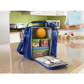 GeeksHive Rubbermaid Lunch Blox small durable bag Blue Circle Lunch Boxes Storage Organization Kitchen Dining Home Kitchen