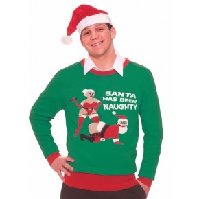GeeksHive Christmas Sweater Ugly Christmas Costume Santa Has Been Naughty Men Costumes Costumes Accessories Novelty Special Use Clothing Accessories
