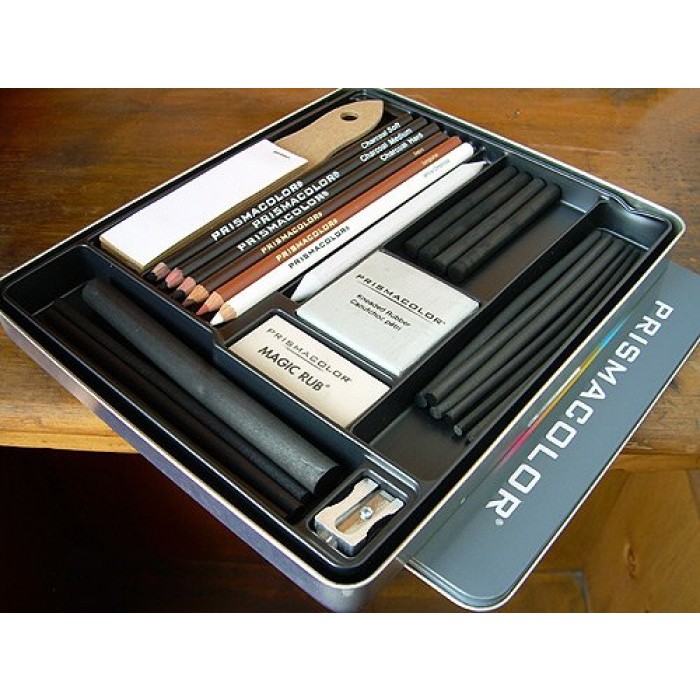 GeeksHive Prismacolor Premier Charcoal Sketch Set, 24 pieces
