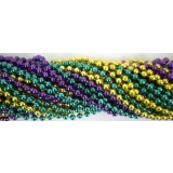 Round Metallic 3 Color Mardi Gras Beads - 6DZ (72 necklaces) MG