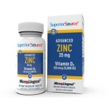 Superior Source Advanced Zinc, with Zinc (25 mg) and D3 (5,000 IU), Quick Dissolve Sublingual Tablets, 60 Ct, Promotes a Healthy Immune System, Non-GMO