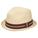 Peter Grimm Men's Standard Depp Natural Straw Fedora, Small-Medium