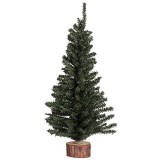 Vickerman 12" Mini Pine Artificial Christmas Tree Unlit, Seasonal Indoor Tabletop Home Decor with Decorative Wood Base