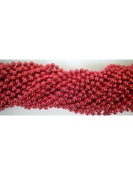 Round Metallic Red Mardi Gras Beads - 6 DZ (72 necklaces) - PA