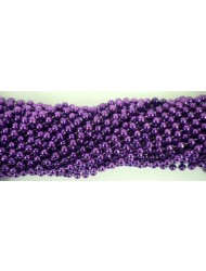 Round Metallic Purple Mardi Gras Beads - 6 DZ (72 Necklaces) - PA