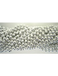 Round Metallic Silver Mardi Gras Beads - 6 DZ (72 necklaces) - PA