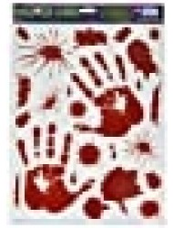 Beistle Bloody Handprint Clings, 12-Inch by 17-Inch Sheet (01035)