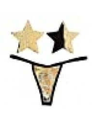 Neva Nude Naughty Knix Athena Gold Flip Sequin G-String Thong With Matching Nipztix Pasties