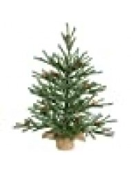 Vickerman 18" Caramel Pine Artificial Christmas Tree Unlit, Seasonal Indoor Home Decor with Decorative Burlap Base