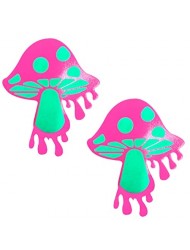 Neva Nude Strawberry Fruitella Wet Neon Pink Green Vinyl UV Melty Shroom Nipple Cover Pasties