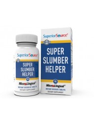 Superior Source Super Slumber Helper, Quick Dissolve Sublingual Tablets, 90 Count, Melatonin (5 mg), Valerian, Chamomile, L-Theanine, GABA, Natural Herbal Sleep Support, Non-GMO