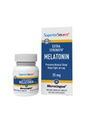 Superior Source Extra Strength Melatonin 25 mg, Under The Tongue Quick Dissolve Sublingual Tablets, 60 Ct. Natural Sleep Support, Sublingual Melatonin, for Adults, Non-GMO
