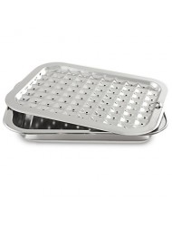Norpro 274 Stainless Steel Broil/Roast Pan Set, 17 inch, Silver