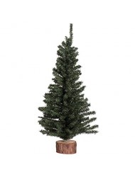 Vickerman 12" Mini Pine Artificial Christmas Tree Unlit, Seasonal Indoor Tabletop Home Decor with Decorative Wood Base