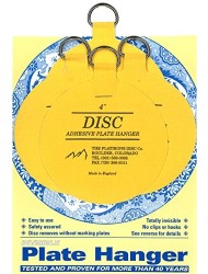 Invisible English Disc Adhesive Large Plate Hanger Set (4-4 Inch Hangers)