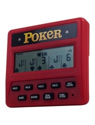 Trademark Poker 5-in-1 Poker Game – Electronic Handheld Games Including Draw, Deuces, Bonus, 2X Bonus, and 2x2 Bonus – Pocket-Sized Game for Travel, Red, 0.625 in Long x 3.875 Wide x 3.375 in high