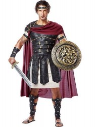 California Costumes Men's Roman Gladiator Adult, Black/Burgundy, Large