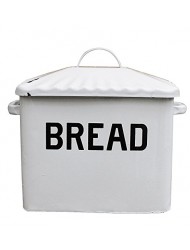 Creative Co-op Enameled Metal Bread Box, White