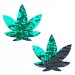 Neva Nude Ariel Green Black Sequin Weed Leaf Nipztix Pasties Nipple Covers