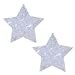 Neva Nude Pixie Dust Silver Glitter Star Nipztix Pasties Nipple Covers for Festivals, Raves, Parties, Lingerie and More, Medical Grade Adhesive, Waterproof and Sweatproof, Made in USA