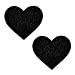 Neva Nude Black Malice Glitter I Heart U Nipztix Pasties Nipple Covers for Festivals, Raves, Parties, Lingerie and More, Medical Grade Adhesive, Waterproof and Sweatproof, Made in USA