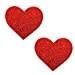 Neva Nude Ravish Me Red Glitter I Heart U Nipztix Pasties Nipple Covers for Festivals, Raves, Parties, Lingerie and More, Medical Grade Adhesive, Waterproof and Sweatproof, Made in USA