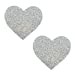 Neva Nude Silver Pixie Dust Glitter I Heart U Nipztix Pasties Nipple Covers for Festivals, Raves, Parties, Lingerie and More, Medical Grade Adhesive, Waterproof and Sweatproof, Made in USA