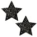 Neva Nude Super Sparkle Tinsel Town Black Star Glitter Nipztix Pasties Nipple Covers for Festivals, Raves, Parties, Lingerie and More, Medical Grade Adhesive, Waterproof and Sweatproof, Made in USA