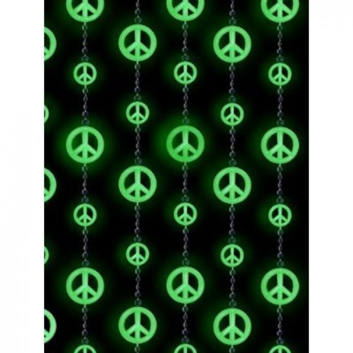 Geekshive Beaded Curtain Glow In The Dark Peace Sign