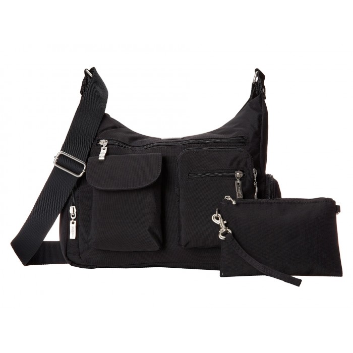 GeeksHive Baggallini Everywhere Bagg Black With Sand Lining Cross