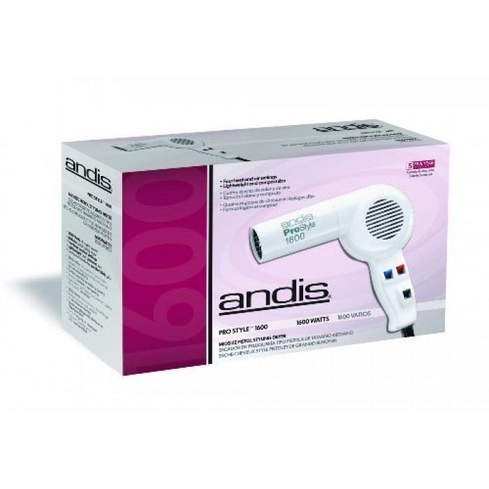 GeeksHive Andis 1600Watt Pro Style Dryer White (40055) Hair