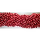 Round Metallic Red Mardi Gras Beads - 6 DZ (72 necklaces) - PA