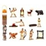 Safari Ltd Powhatan Indians TOOB With 12 Historical Figurine Toys, Including a Camp Fire, Powhatan Woman Cooking, a Fox, Stretched Deer Hide, Bear,