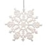 Vickerman Plastic Glitter Snowflake, 4-Inch, White, 24 Per Box