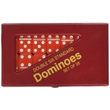 CHH 2408L-RD Double 6 Standard Domino Set with Matching Vinyl Case, Red and White