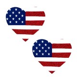 Neva Nude 'Murica Patriostie Glitter I Heart U Nipztix Pasties Nipple Covers for Festivals, Raves, Parties, Lingerie and More, Medical Grade Adhesive, Waterproof and Sweatproof, Made in USA