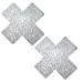 Neva Nude Silver Pixie Dust Glitter X Factor Nipztix Pasties Nipple Covers for Festivals, Raves, Parties, Lingerie and More, Medical Grade Adhesive, Waterproof and Sweatproof, Made in USA