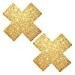 Neva Nude Golden Fairy Dust Glitter X Factor Nipztix Pasties Nipple Covers for Festivals, Raves, Parties, Lingerie and More, Medical Grade Adhesive, Waterproof and Sweatproof, Made in USA