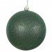 Vickerman N591524DG Glitter Ball Ornaments with Shatterproof UV Resistant, Pre-drilled Cap Secured & Green Floral Wire in 4 per Bag, 6", Emerald