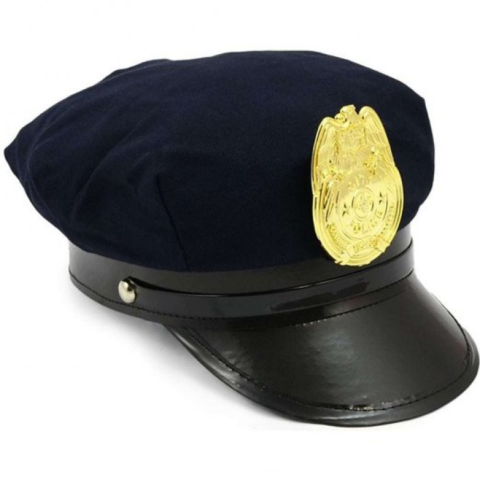 GeeksHive: Navy Blue Police Officer Hat with Badge - Pretend Play ...